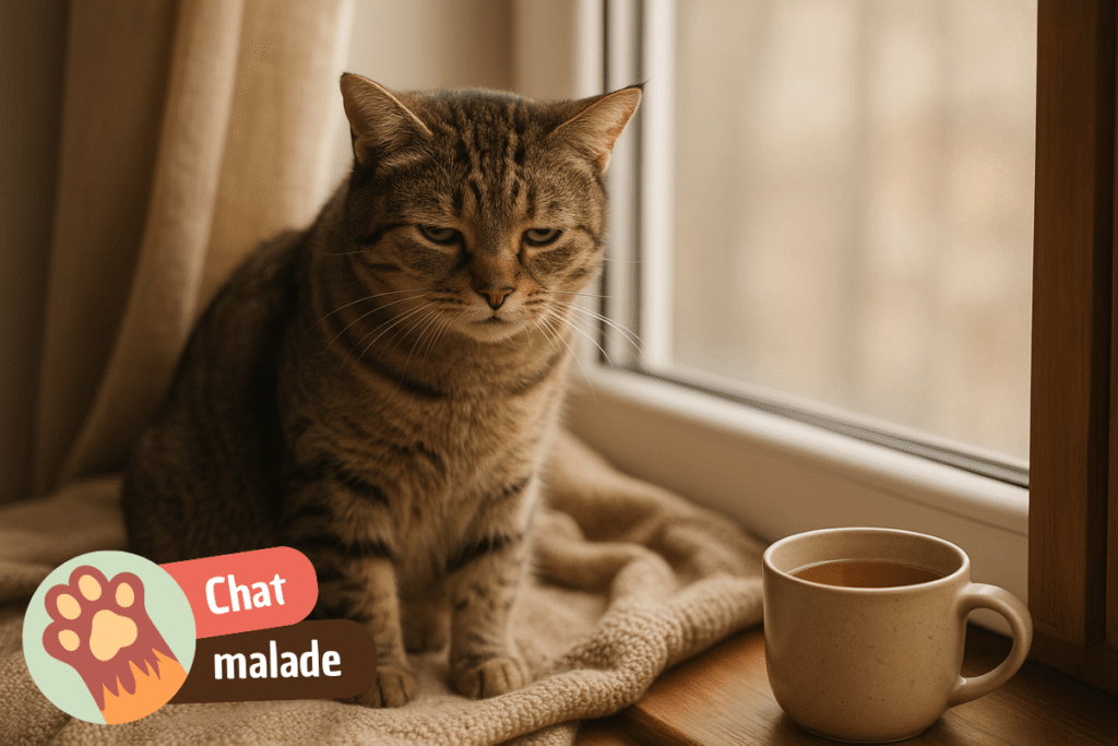 chat qui montre des signes de maladie