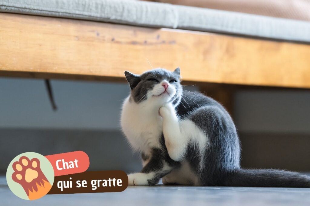 chat qui se gratte