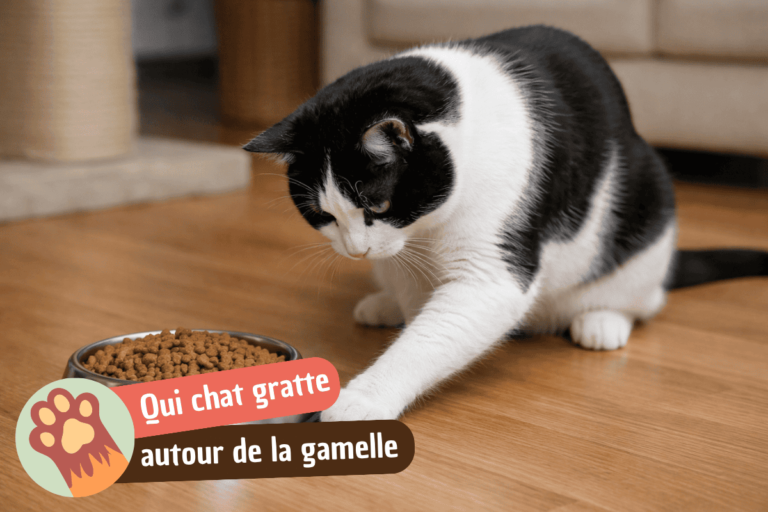 Pourquoi mon chat gratte près de sa gamelle