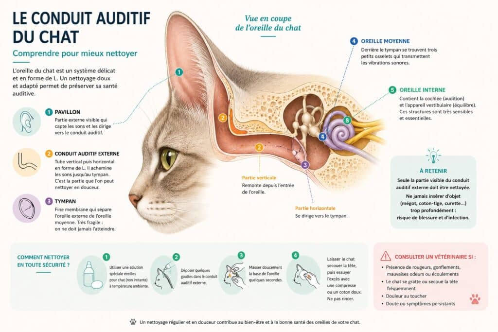conduit auditif expliquée d'un chat