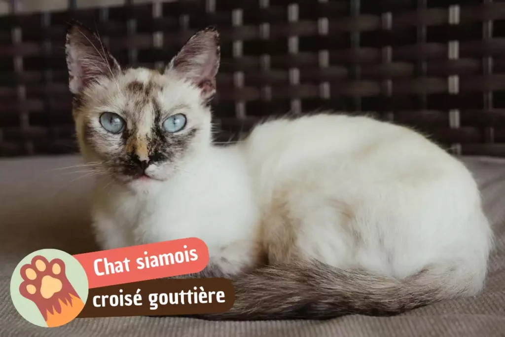 chat croisé siamois et chat de gouttière